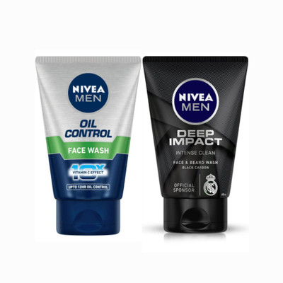 NIVEA Oil Control 100ml & Deep Impact 100ml Facewash Set of 2 Face Wash(200 g)