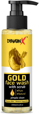 DYAVONX Gold  with Natural Scrub for Pimple Clean, Brightening Skin - Pack of 1 Face Wash(100 ml)