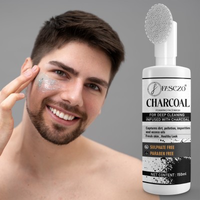 Fasczo Charcoal For Men & Women For Acne & Brighter Skin|| Restores Natural Glow Face Wash(150 ml)