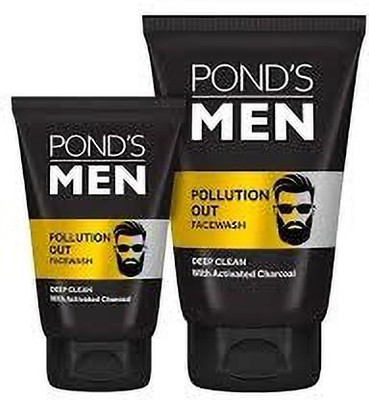 POND's men Pollution Out Facewash Deep clean with Activated Charcoal 50GM X 2UN Face Wash(100 g)