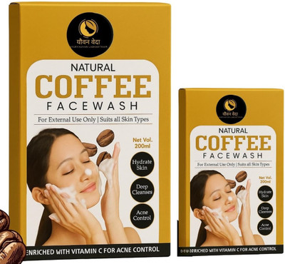 Yauvan veda Natural Coffee Facewash with Vitamin-C| Deep Cleansing & Acne Control  || Pack of 2 Face Wash(400 ml)