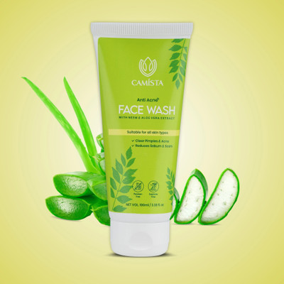 CAMISTA Anti Acne with Neem, Aloe Vera, Green Tea Extract, Tea Tree Oil & Salicylic Acid for Clear Pimples and Oil Control Face Wash(100 ml)