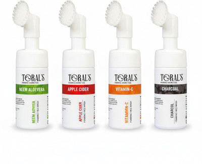 Toral's Organic Cosmetics Toral Foaming Facewash pack of 4 Face Wash(100 ml)