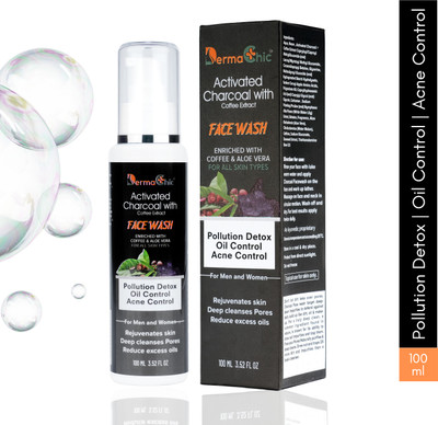 DermaChic Activated Charcoal Facewash with Coffee Beans Extract, Aloe vera & Neem Face Wash(100 ml)