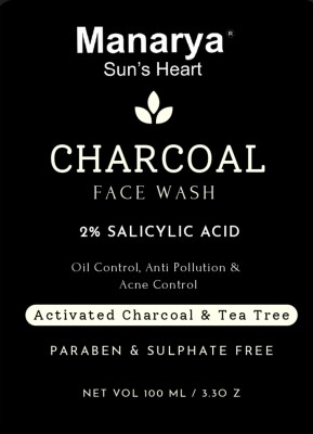 Manarya Sun's Heart Gel With Activated Charcoal, Witch Hazel, Aloe Vera for Acne Face Wash(100 ml)