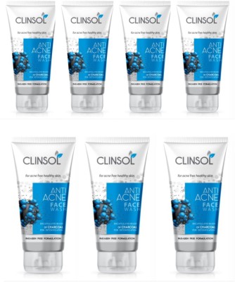 Clinsol Anti Acne Charcoal Facewash 70gm (Pack Of 7) Face Wash(490 g)