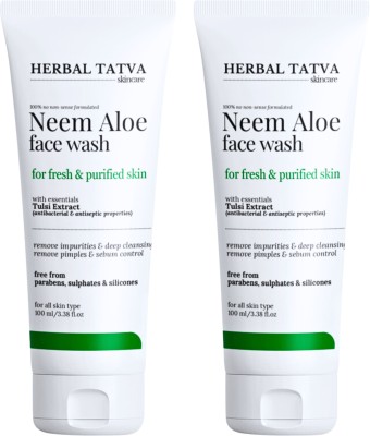 Herbal Tatva Neem Aloe  With Salicylic Acid & Aloe Vera Extract For Skin Purifying & Oil Control | Unclog Pores of Dirt & Oil | Face Wash(200 ml)