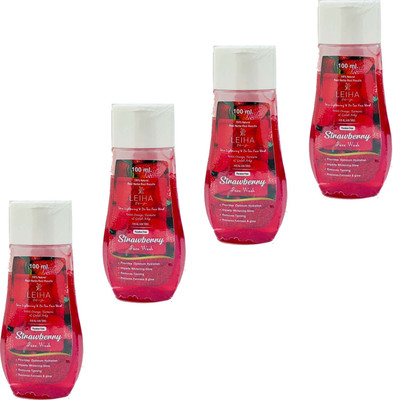 COSMORA LEIHA STRAWBERRY FACEWASH FOR REFRESH & SMOOTH SKIN PACK OF 100ml x 4 Face Wash(400 ml)