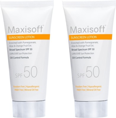 Maxisoft Sunscreen Lotion SPF 50 | With Aloe Vera| UVA & UVB Protection 50 ml Face Wash(100 ml)