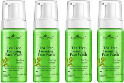 PARK DANIEL Herbal Tea Tree Foaming  For Deep Cleansing Combo of 4 150 ML(600 ML) Face Wash(600 ml)