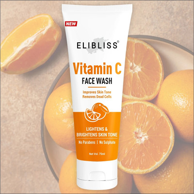 ELIBLISS Natural Vitamin C Clean | Illuminate Skin Oil Free Look Instant Glow  Face Wash(75 ml)
