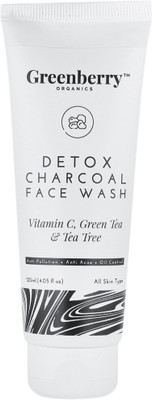Greenberry Organics DETOX CHARCOAL  with Tea Tree, Mulberry & Grapefruit Extract- Face Wash(100 ml)