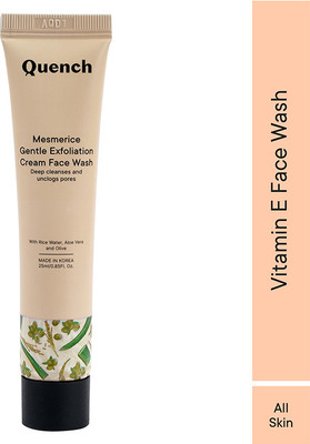 Quench Rice Water& Vitamin E | Cream Cleanser for Glowing Skin Face Wash(25 ml)