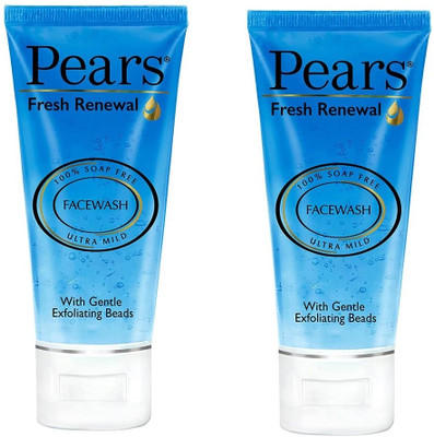 Pears Fresh Renewal  With Gentle Exfloiating Beads 60ml Pack of 2 Face Wash(120 g)