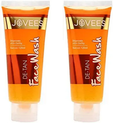 JOVEES DeTan  For Tan Removal All Skin Types Paraben Alcohol Free
120ml x 2 Face Wash(100 ml)