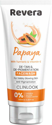 CLINLOOK REVERA PAPAYA FACEWASH FOR DE-TAN & VISIBLY GLOWING SKIN PACK OF -100ml x 1 Face Wash(100 ml)
