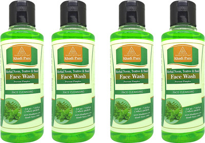 Khadi Pure Gramodyog Herbal Neem, Teatree & Basil  (Pack Of 4) (840Ml) Face Wash(840 ml)