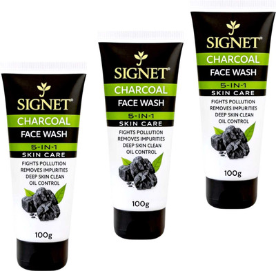 DOOMSDAY SIGNET CHARCOAL FACEWASH FOR DEEP CLEAN & FRESHNESS SKIN PACK OF 100g x 3 Face Wash(300 g)