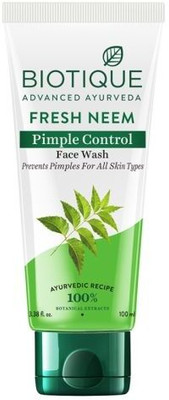 BIOTIQUE FRESH NEEM FACE WASH 100ml ACNE & PIMPLE REMOVER FACE WASH ( FOR ALL SKIN TYPE) Face Wash(100 ml)