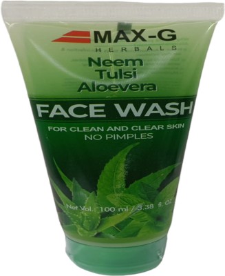 MAX-G NEEM TULSI ALOEVERA FACE WASH 100ML | For Clean And Clear Skin, No Pimples |(PACK OF 2) Face Wash(200 ml)