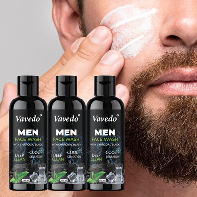 VAVEDO Men  with Charcoal | Oil Control | Deep Clean & Cool Sensation Face Wash(100 ml)