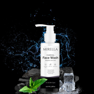 MIRELLA Purifying Charcoal  – Deep Detox Cleanser for Clear, Glowing Skin, Enriched with Activated Charcoal Face Wash(100 ml)