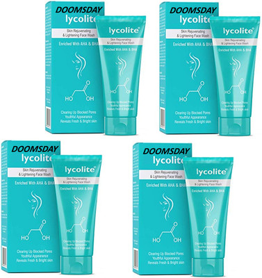 DOOMSDAY GLYCOLITE FACE WASH SKIN REJUVENATING & LIGHTENING WITH AHA+BHA PACK OF 4 Face Wash(240 ml)