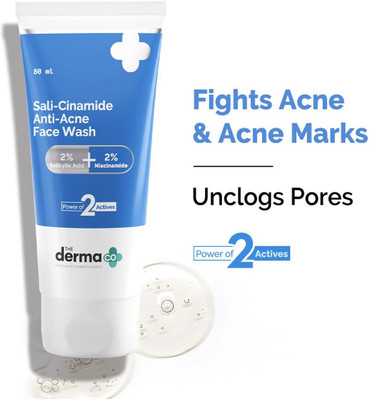 The Derma Co Sali-Cinamide Anti-Acne with 2% Salicylic Acid & 2% Niacinamide Face Wash(80 ml)