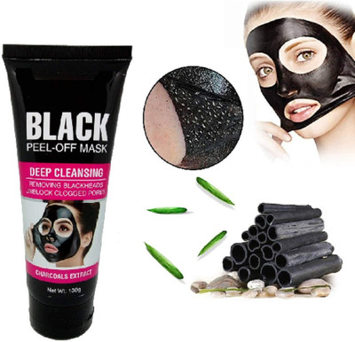 HUZURLU BLACK CHARCOAL PEEL OFF MASK FOR MEN AND WOMEN(130 ml)