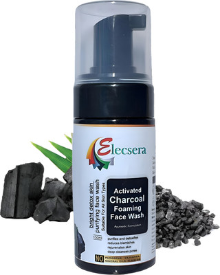 Elecsera Detox Facewash Activated Charcoal| For Deep Cleaned Skin | Reveals Glow, Pollution Clear Face Wash(150 ml)