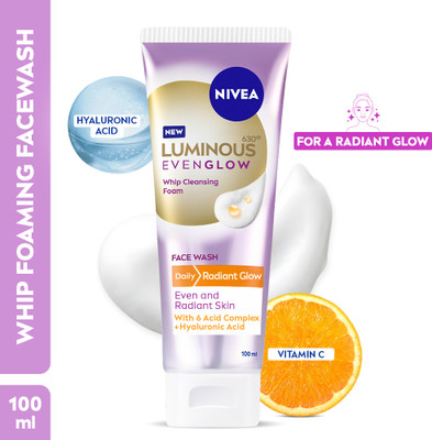 NIVEA Luminous Even Glow Whip Foam 100 ml Face Wash(100 ml)