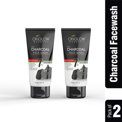 OXYGLOW 7 in one Charcoal |Deep Exofilation|Removes Blackheads & Whiteheads|Pore Cleansing|Spots & Oil Reduction  Face Wash(100 g)