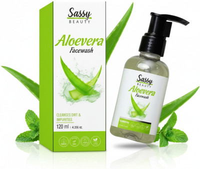 sassy beauty Organic Aloe Vera  | Natural Cleanser for Radiant Skin Face Wash(120 ml)