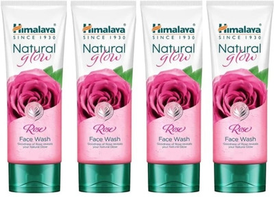 Himalaya Herbals NATURAL GLOW ROSE FACE WASH 100 ML PACK OF 4(100ml each) Face Wash(400 ml)