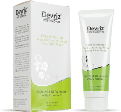DEVRIZ PROFESSIONAL Devriz Skin Whitening Deep Cleansing Facial Foam  With Kojic Acid & Vitamin C For All Skin Types Face Wash(100 ml)