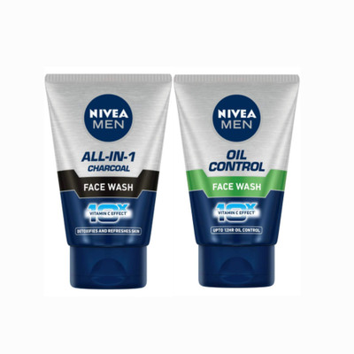 NIVEA All In one & Oil Control 100ml Facewash Set of 2 Face Wash(200 g)