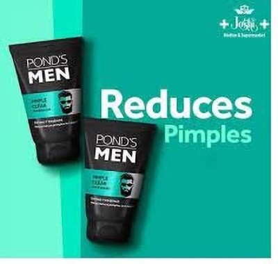 POND's Men's Pimple Clear That Reduces Pimples In 3 Days, Perfect For Oily Skin- 100g Face Wash(100 g)