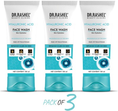 DR.RASHEL HYALURONIC ACID FACE WASH REMOVES SCARS ON & HYDRATES PARABEN FREE (PACK OF 3) Face Wash(300 ml)