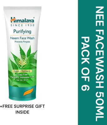 Himalaya Herbals NEEM FACE WASH 50ML PACK OF6+gift Face Wash(300 ml)