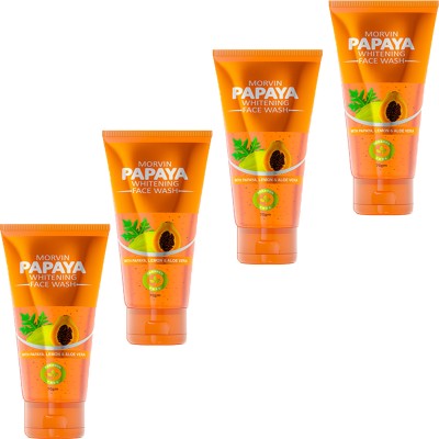 MOSKLIN MORVIN PAPAYA FACEWASH FOR BLACKHEAD & SPOTS FREE SKIN PACK OF - 70g x 4 Face Wash(280 ml)