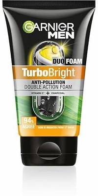 Garnier Men MEN Brightening & Anti-Pollution TurboBright Double Action Face Wash(100 g)