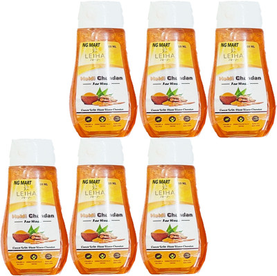 NG MART LEIHA HALDI CHANDAN FACEWASH FOR GLOWING & BRIGHTNING SKIN PACK OF - 100ml x 6 Face Wash(600 g)