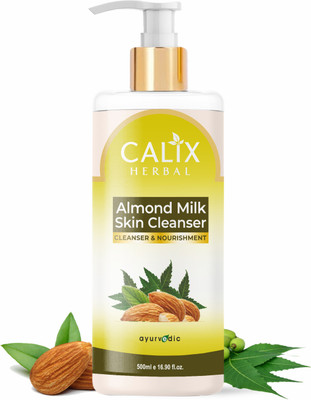 calix Herbal Organic & Ayurvedic Almond Milk Skin Cleanser For Nourishing Dull & Dehydrated Skin, Deep Skin Cleansing & Bright Skin - For Men & Women Suitable All Types Of Skin Face Wash(500 ml)