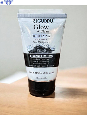 RJ GUDDU Glow & Clean Charcoal | Deep Cleansing & Skin Balancing Formula Face Wash(100 g)