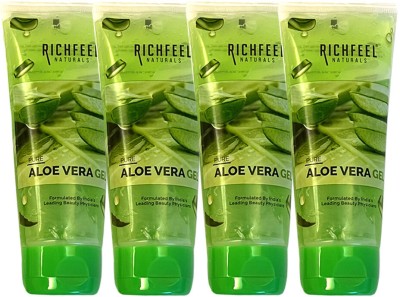 RICHFEEL Pure Aloe Vera Gel for Face, Skin & Hair|Glowing Skin|100 ml (Pack of 4) Face Wash(400 ml)