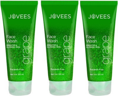JOVEES Grape Face wash with pouch (Pack of 3)  Face Wash(360 ml)