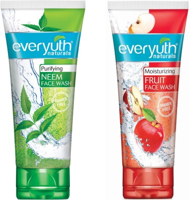 Everyuth Naturals Purifying Neem 50g & moisturizing fruit 50g Face Wash(100 g)