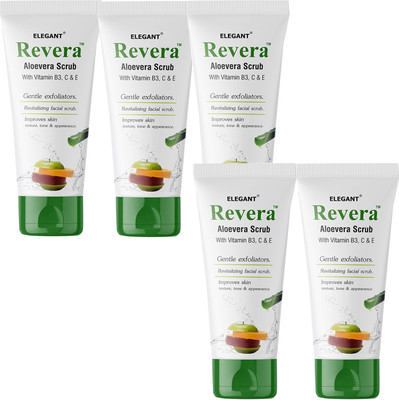 MOSKLIN REVERA ALOEVERA SCRUB FOR IMPROVE SKI TONE & SMOOTH SKIN PACK OF 100ml x 5 Face Wash(500 ml)
