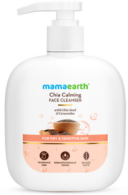 Mamaearth Chia Calming Face Cleanser with Chia Seed & Ceramides for Dry & Sensitive Skin | Strengthens Skin’s Natural Barrier | Co-Created with Dermats | Non-foaming | Fragrance & Soap Free Face Wash(180 ml) Mamaearth Chia Calming Face Cleanser with Chia Seed & Ceramides for Dry & Sensitive Skin | Strengthens Skin’s Natural Barrier | Co-Created with Dermats | Non-foaming | Fragrance & Soap Free Face Wash(180 ml)