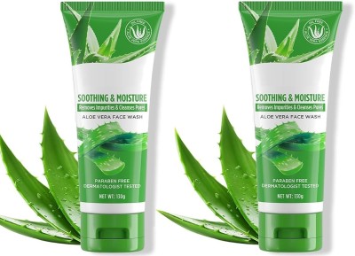 Latixmat Combo Aloe Vera Gel Deep cleanser Soothes Nourishes Reduces Blemishes & Moisturizing Face Wash(200 ml)